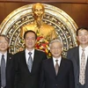 Chủ tịch Quốc hội Nguyễn Phú Trọng tiếp Chủ tịch Hòa Tài Hàn Khải Đức. (Ảnh: Trí Dũng/TTXVN) 