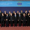 Các nhà lãnh đạo Liên minh châu Âu chụp ảnh chung tại Hội nghị thượng đỉnh vừa qua. (Ảnh: AFP/TTXVN)