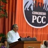 Chủ tịch Cuba Raul Castro phát biểu tại Đại hội Đảng Cộng sản Cuba lần thứ VI (tháng 4/2011). (Ảnh: AFP/TTXVN)