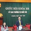 Chủ tịch Quốc hội Nguyễn Sinh Hùng chủ trì Phiên họp thứ sáu Ủy ban Thường vụ Quốc hội khóa XIII. (Ảnh: Nhan Sáng/TTXVN)