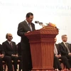 Thủ tướng nước chủ nhà Campuchia Hun Sen phát biểu. (Ảnh: Chí Hùng/Vietnam+)