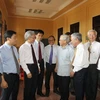 Tổng Bí thư Nguyễn Phú Trọng gặp gỡ cán bộ, công chức, viên chức và học viên của Học viện. (Ảnh: Trí Dũng/TTXVN)