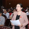 Đại biểu Quốc hội Thành phố Hồ Chí Minh Võ Thị Dung phát biểu ý kiến. (Ảnh: Phương Hoa/TTXVN)