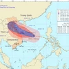 Chùm ảnh đường đi và vị trí cơn bão. (Nguồn: nchmf)