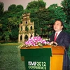 Phó Thủ tướng Chính phủ Hoàng Trung Hải phát biểu tại Lễ khai mạc. (Ảnh: Trần Việt/TTXVN)