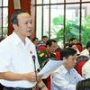 Đại biểu Quốc hội tỉnh Hải Dương Lê Đình Khanh phát biểu ý kiến. (Ảnh: Doãn Tấn/TTXVN)