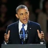 Tổng thống Mỹ Barack Obama phát biểu tại Chicago, Illinois sau khi giành chiến thắng. (Ảnh: AFP/TTXVN)