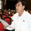 Đại biểu Quốc hội tỉnh Hậu Giang Phạm Hồng Phong phát biểu ý kiến. (Ảnh: Nguyễn Dân/TTXVN)