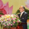 Chủ tịch Quốc hội Nguyễn Sinh Hùng phát biểu tại Hội nghị. (Ảnh: Dương Giang/TTXVN)