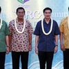 Lãnh đạo các nước thành viên Ủy hội sông Mekong (MRC) tại Hội nghị thượng đỉnh MRC diễn ra tại Hua Hin, Thái Lan. (Ảnh: Reuters)