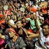 Những người biểu tình "áo đỏ " trong cuộc míttinh ở Bangkok ngày 10/5. (Nguồn: THX/TTXVN) 