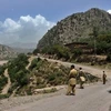 Lính Pakistan đi tuần tại khu vực bộ lạc Hạ Kurran. Ảnh minh họa. (Nguồn: AP) 