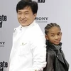 Thành Long và con trai của Will Smith trong lễ ra mắt phim "The Karate Kid." (Nguồn: Reuters)