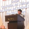 Thứ trưởng Công thương Nguyễn Thành Biên tại hội thảo ở Khon Kaen, Thái Lan ngày 29/9. (Ảnh: Ngọc Tiến/Vietnam+)