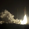 Tên lửa đẩy Ariane 5, mang theo hai vệ tinh viễn thông, được phóng thành công vào quỹ đạo hồi tháng 10. (Nguồn: AFP/ TTXVN) 