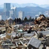 Cảnh tàn phá ở thành phố Sendai, nơi bị ảnh hưởng nặng nề bởi động đất và sóng thần, ảnh chụp ngày 28/3. (Nguồn: AFP/TTXVN)