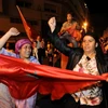 Người dân Morocco xuống đường bày tỏ sự ủng hộ đối với đề xuất của Quốc vương Mohammed VI, tại thủ đô Rabat ngày 17/6. Ảnh minh họa. (Nguồn: AFP/TTXVN)