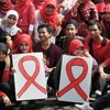 Biểu tượng phòng chống HIV. (Nguồn: AFP/TTXVN)