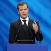 Tổng thống Nga Dmitry Medvedev phát biểu tại Diễn đàn. (Nguồn: THX/TTXVN)