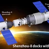 Tàu vũ trụ Thần Châu-8 ghép nối thành công với modul thí nghiệm trong không gian. (Nguồn: THX/TTXVN)