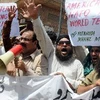 Người dân Pakistan biểu tình phản đối các vụ oanh tạc của máy bay Mỹ. (Nguồn: AFP/TTXVN)
