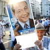 Míttinh ủng hộ Tổng thống Romania Traian Basescu do Đảng Dân chủ Tự do tổ chức tại thủ đô Bucharest ngày 5/7. (Nguồn: AFP/TTXVN)