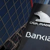 Logo của ngân hàng Bankia bên ngoài trụ sở chính tại Madrid, Tây Ban Nha. (Nguồn: Reuters) 
