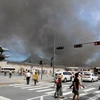 Khói mù mịt tại khu vực xảy ra đám cháy ở Bảo tàng Nghệ thuật. (Nguồn: AFP) 