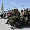 Binh lính Kyrgyzstan ở căn cứ không quân của Nga tại Kant, cách Bishkek khoảng 20km. (Nguồn: AFP) 