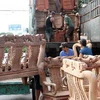 Sản phẩm gỗ xuất khẩu của một doanh nghiệp ở Thường Tín, Hà Nội. (Ảnh: Đình Huệ/TTXVN)
