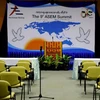 Khung cảnh Trung tâm họp báo của hội nghị ASEM-9 tại Vientiane, Lào. (Nguồn: Xinhua)