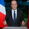 Ông François Hollande có bài diễn văn chúc mừng năm mới tại Paris. (Nguồn: AP)
