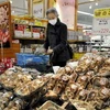 Quầy bán nấm tại một siêu thị ở Tokyo. (Nguồn: AFP/TTXVN)