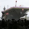 Nhật Bản mới đã trình làng "Izumo", tàu chiến lớn nhất của nước này kể từ sau Chiến tranh Thế giới thứ 2. (Ảnh: todayonline.com) 