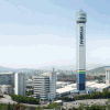 Tòa tháp chạy thử thang máy Hyundai Asan Tower. (Nguồn: Internet)