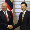 Thủ tướng Nhật Bản Yukio Hatoyama và Thủ tướng Malaysia Najib Abdul Razak sau cuộc hội đàm ngày 19/4 tại Tokyo. (Nguồn: AP)