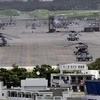Máy bay quân sự Mỹ tại căn cứ Futenma ở Ginowan, quận Okinawa. (Nguồn: AFP/ TTXVN) 