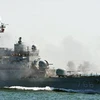 Tàu chiến Hàn Quốc tham gia cuộc tập trận chống tàu ngầm. (Nguồn: AFP/TTXVN)