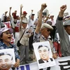 Người dân Triều Tiên biểu tình phản đối cáo buộc nước này liên quan đến vụ chìm tàu Cheonan. (Nguồn: Reuters)