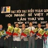 Ban Chấp hành khóa 8 Hội Nhạc sĩ Việt Nam. (Ảnh: Phương Hoa/TTXVN)