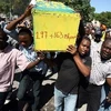 Biểu tình phản đối lực lượng gìn giữ hòa bình của Liên hợp quốc tại thủ đô Port-au-Prince. (Nguồn: AFP/TTXVN)