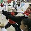 Thiếu nữ Ai Cập tham gia các lớp học võ để tự bảo vệ trước nạn quấy rối tình dục. (Nguồn: AP)
