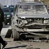 Hiện trường một vụ nổ ở Jalalabad hôm 8/2. (Nguồn: AP)