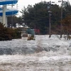 Sóng thần gây ngập lụt tại Fukushima. (Nguồn: AP)