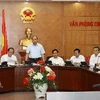 Ủy viên Bộ Chính trị, Bộ trưởng, Chủ nhiệm Văn phòng Chính phủ Nguyễn Xuân Phúc đã chủ trì cuộc họp. (Ảnh: Doãn Tấn/TTXVN)