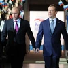 Tổng thống Nga Dmitry Medvedev và Thủ tướng Vladimir Putin tại Đại hội thường niên Đảng UR. (Nguồn: Getty Images)