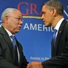 Cựu Ngoại trưởng Mỹ Colin Powell và Tổng thống Mỹ Obama. (Nguồn: ft.com)