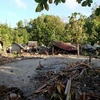 Cảnh tàn phá sau động đất ở làng Venga trên đảo Santa Cruz. (Nguồn: AFP/TTXVN)