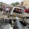 Hiện trường vụ đánh bom xe ở Bangdad hôm 16/5. (Nguồn: AFP/TTXVN)