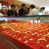 Một cửa hàng vàng ở Giang Tô, Trung Quốc. (Nguồn: AFP/TTXVN)